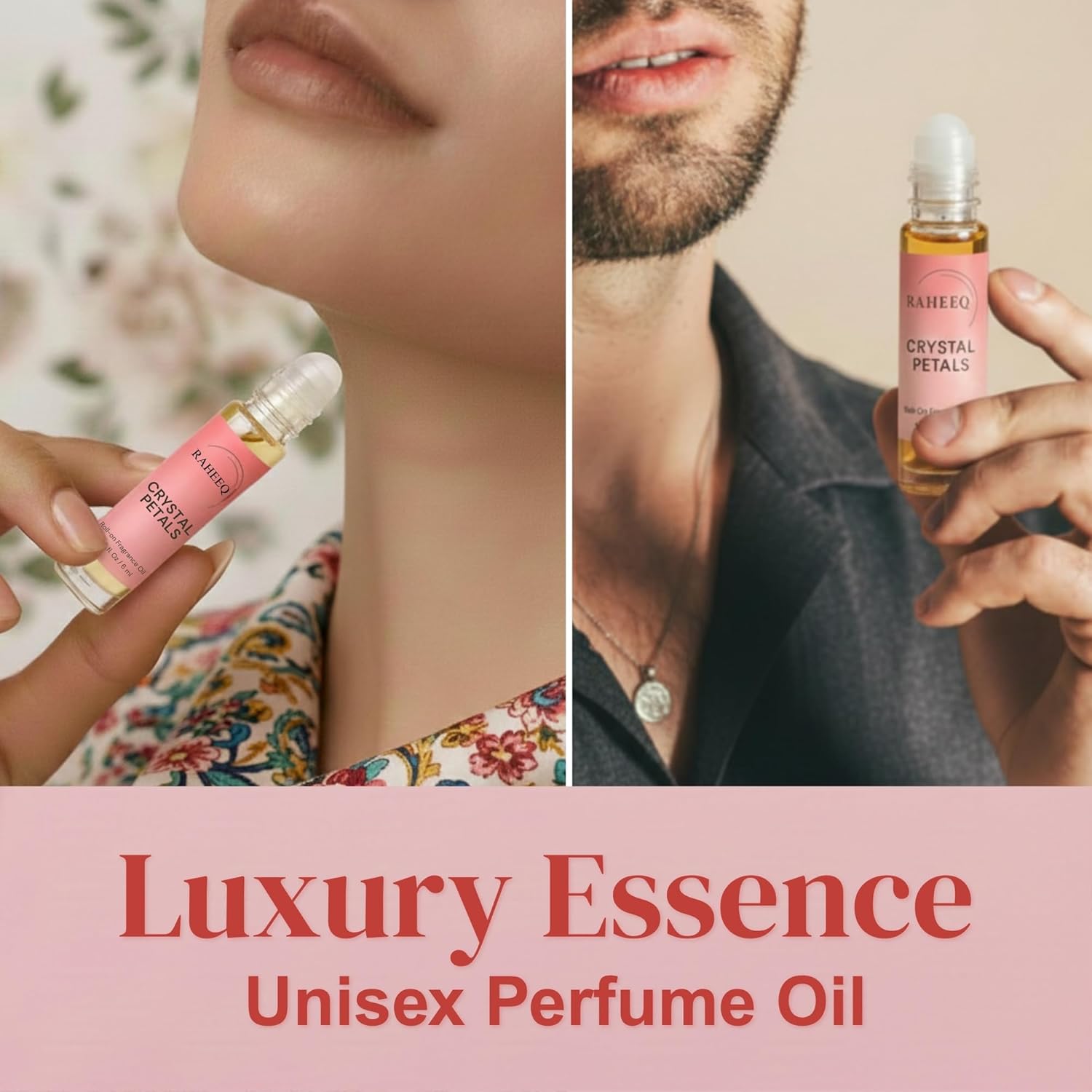 Crystal Petals Perfume Oil – Jasmine & Rose Attar, Concentrated Alcohol-Free Long Lasting Unisex Fragrance, 6ml Roll-On (0.2 fl oz) - Image 5