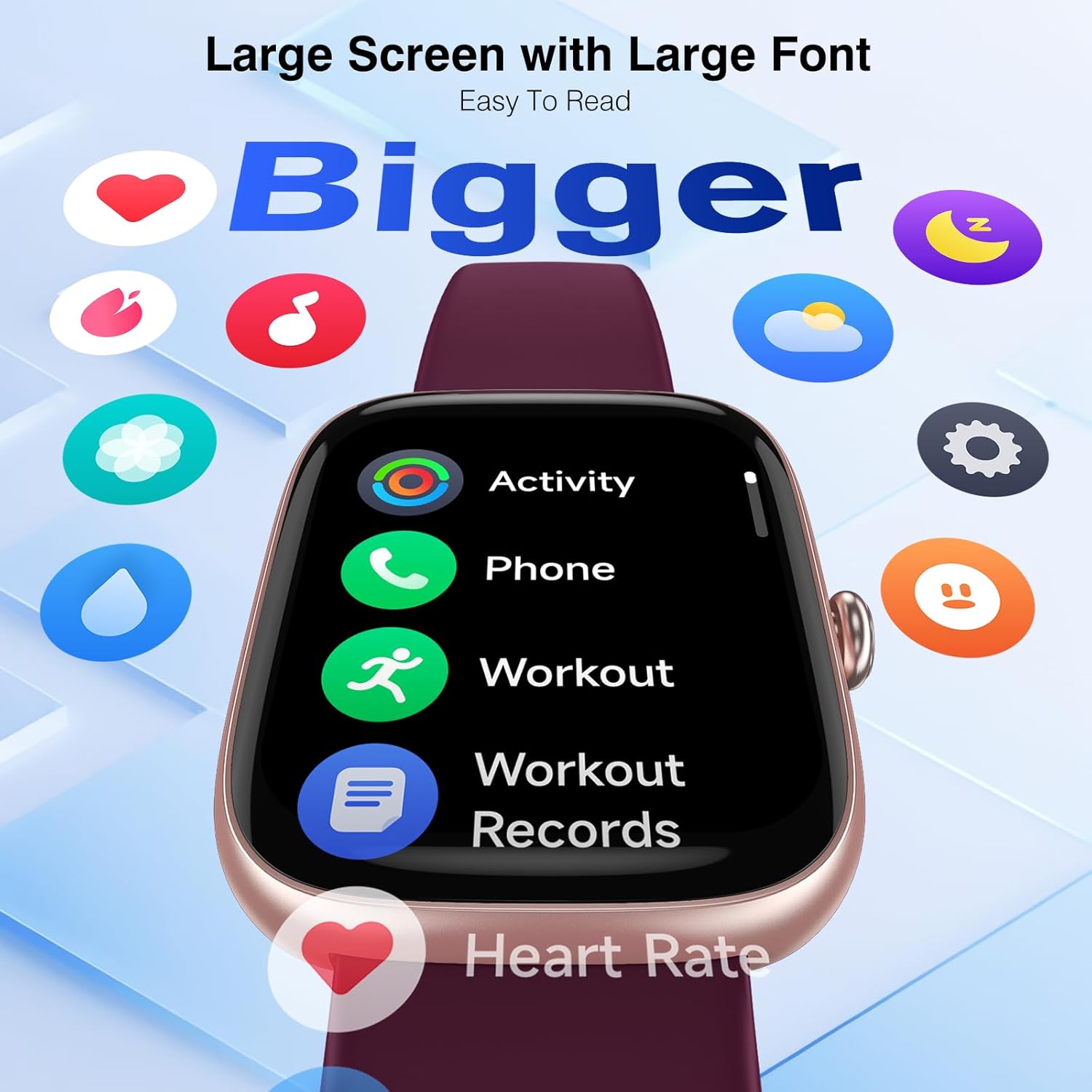 DAVIKO Smart Watch Senior Friendly Large Font No App/Phone Required Fitness Tracker, Waterproof Pedometer Watch with Step Counter Calories/Sleep Tracker for Walking Running for Men Women - Image 3