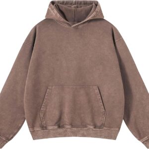 KEEPSHOWING Mens Oversized Hoodies Vintage Hoodie Couples Pullover Acid Wash Hoodies for Men Streetwear Sweatshirts