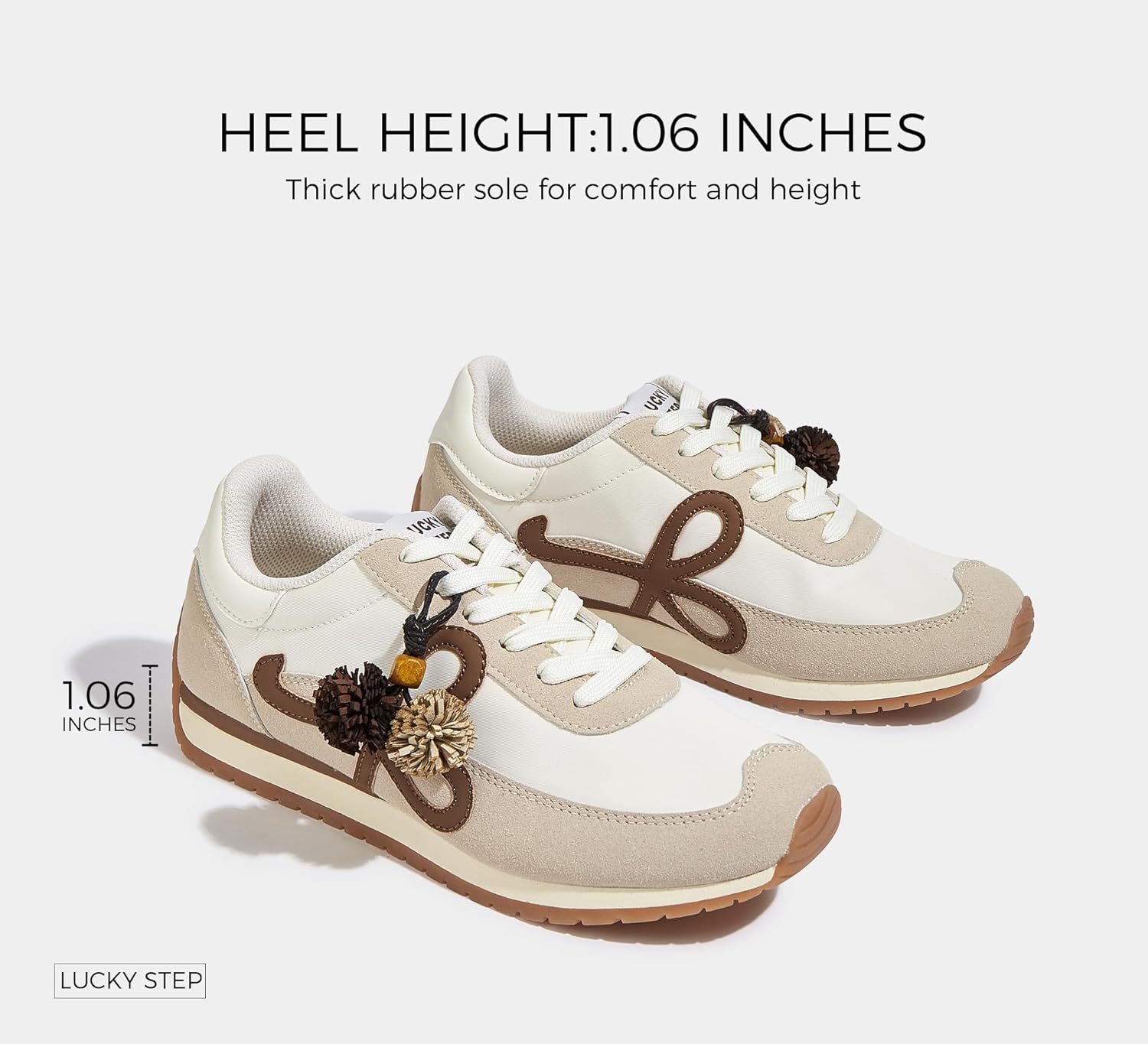 LUCKY STEP Women's Fashion Sneakers Trendy Stylish Low Top Classic Retro Casual Ladies Comfortable Running Walking Shoes - Image 3