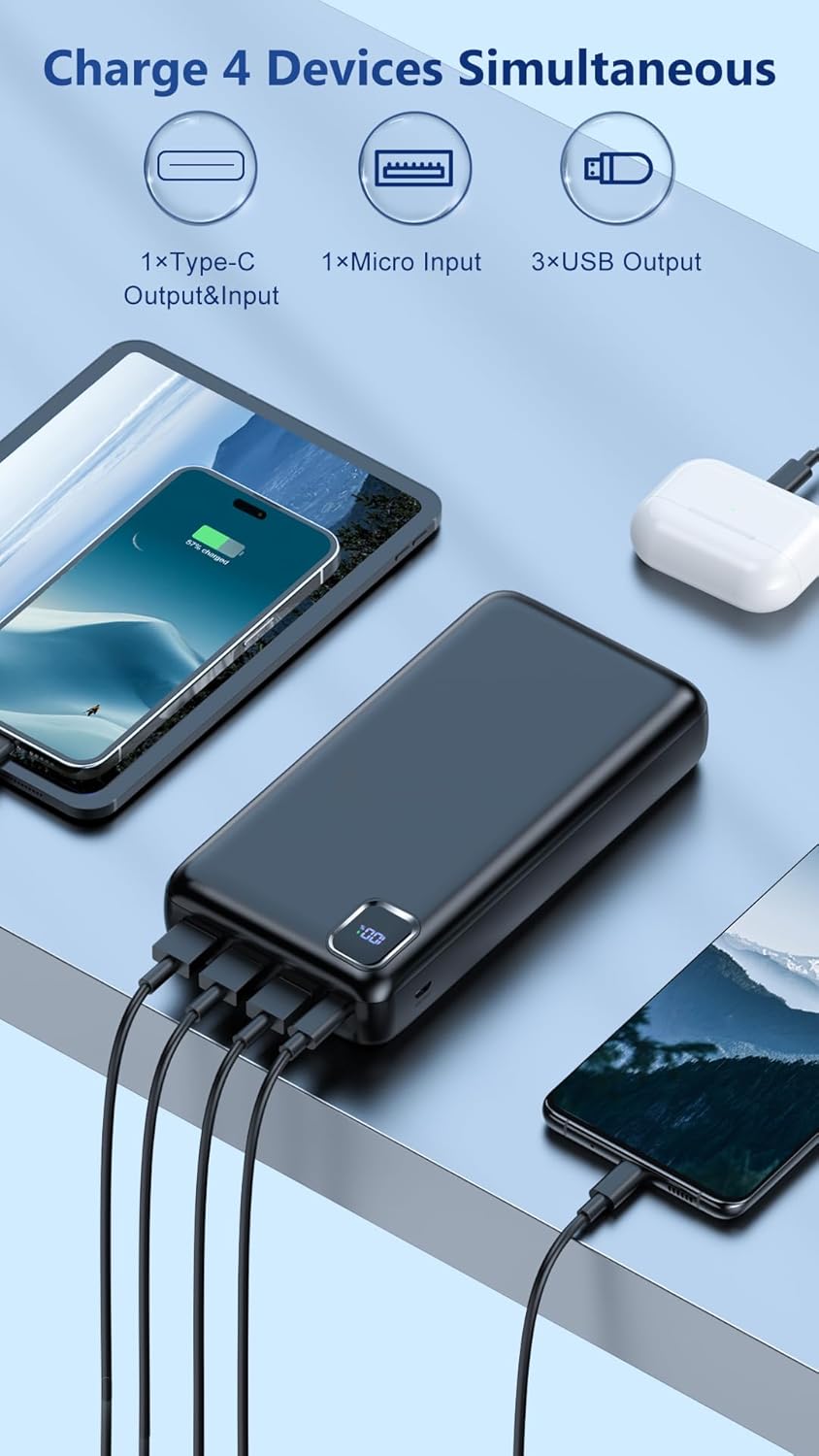 Portable Charger 50000mAh Power Bank, PD 30W Fast Charging External Battery Pack,High Capacity External Battery Pack for Camping, Portable Phone Charger for iPhone Samsung Android - Image 4