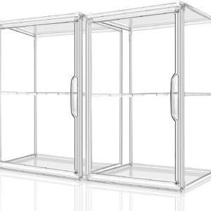 starogegc 2Pack Makeup Organizer Storage, Large Capactiy Acrylic Bathroom Organizer, Clear Cosmetics Organizer Bins with Division Board for Vanity, Skincare, Countertop Storage and Display Case
