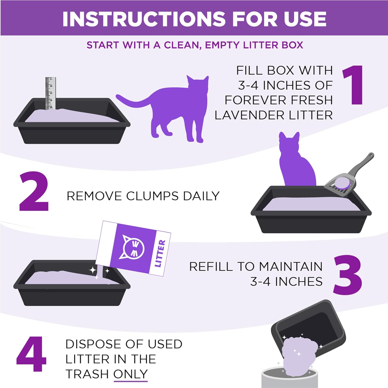 Arm & Hammer Forever Fresh Clumping Cat Litter Lavender, MultiCat Cat Litter Odor Control 18lb With 20% More Lavender Freshness, With Essential Oils - Image 5