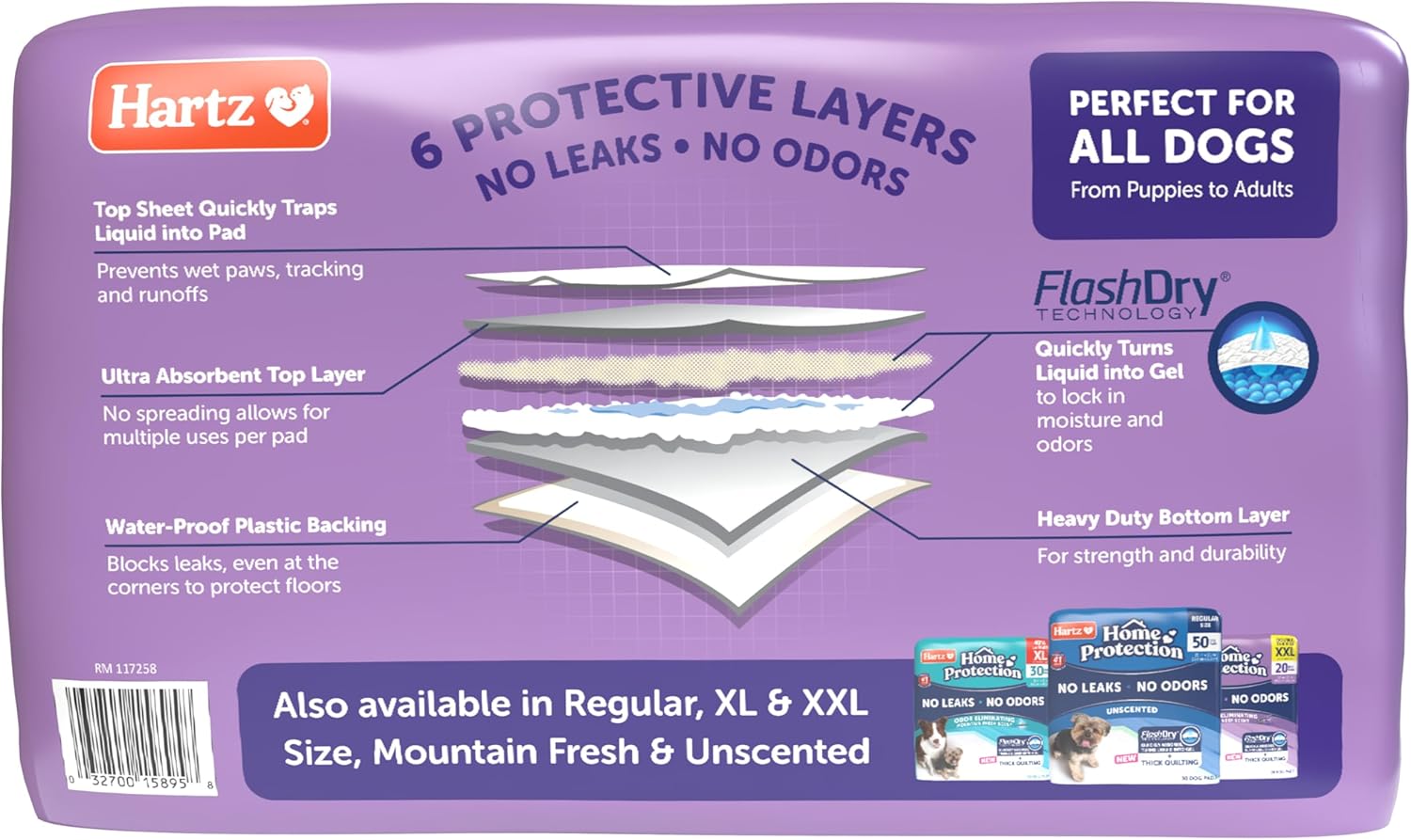Hartz Home Protection Super Absorbent Odor Eliminating Lavender Scented No Leak Dog Pads, 3XL 30 Count - Image 9