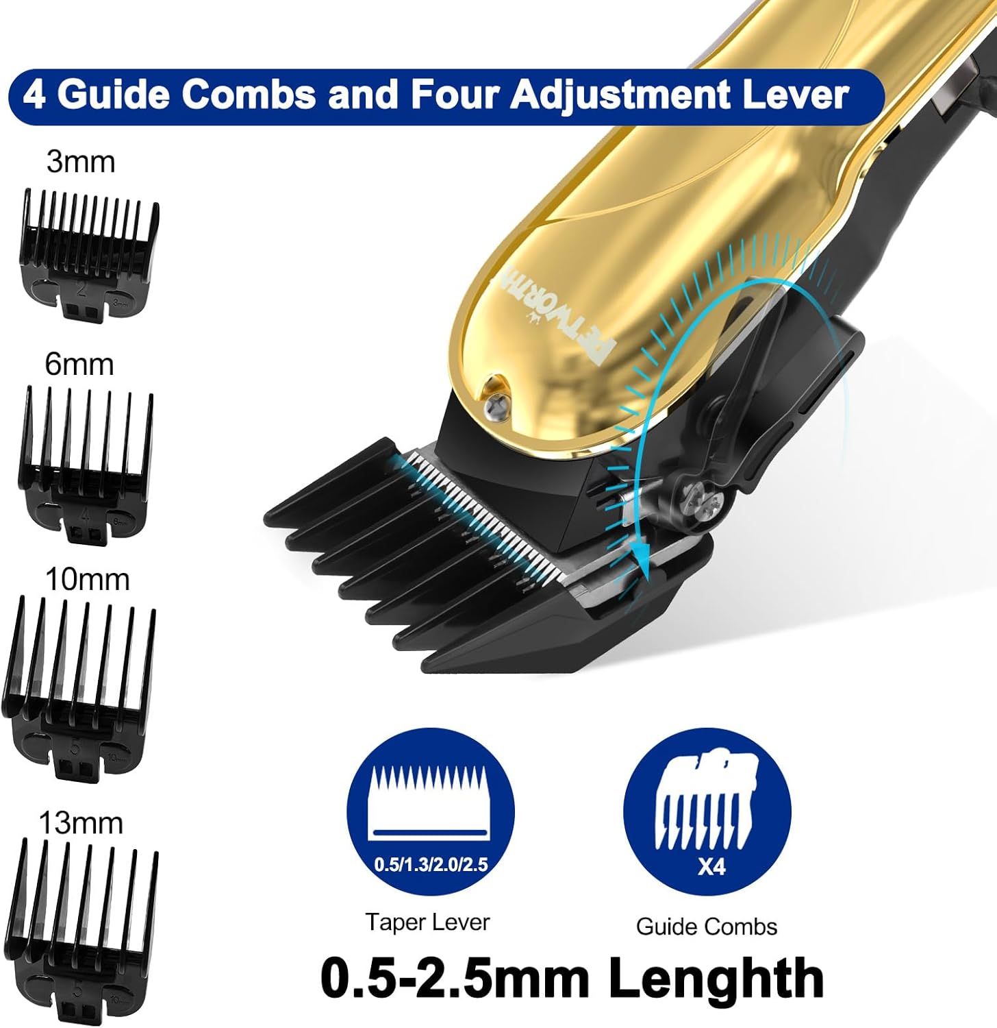 Quiet Dog Grooming Kit - 2000mAh Dog Clippers for Heavy Thick Hair Coats, Waterproof Rechargeable Cordless Clippers, Safe and Easy to Clean Pet Grooming - Image 3