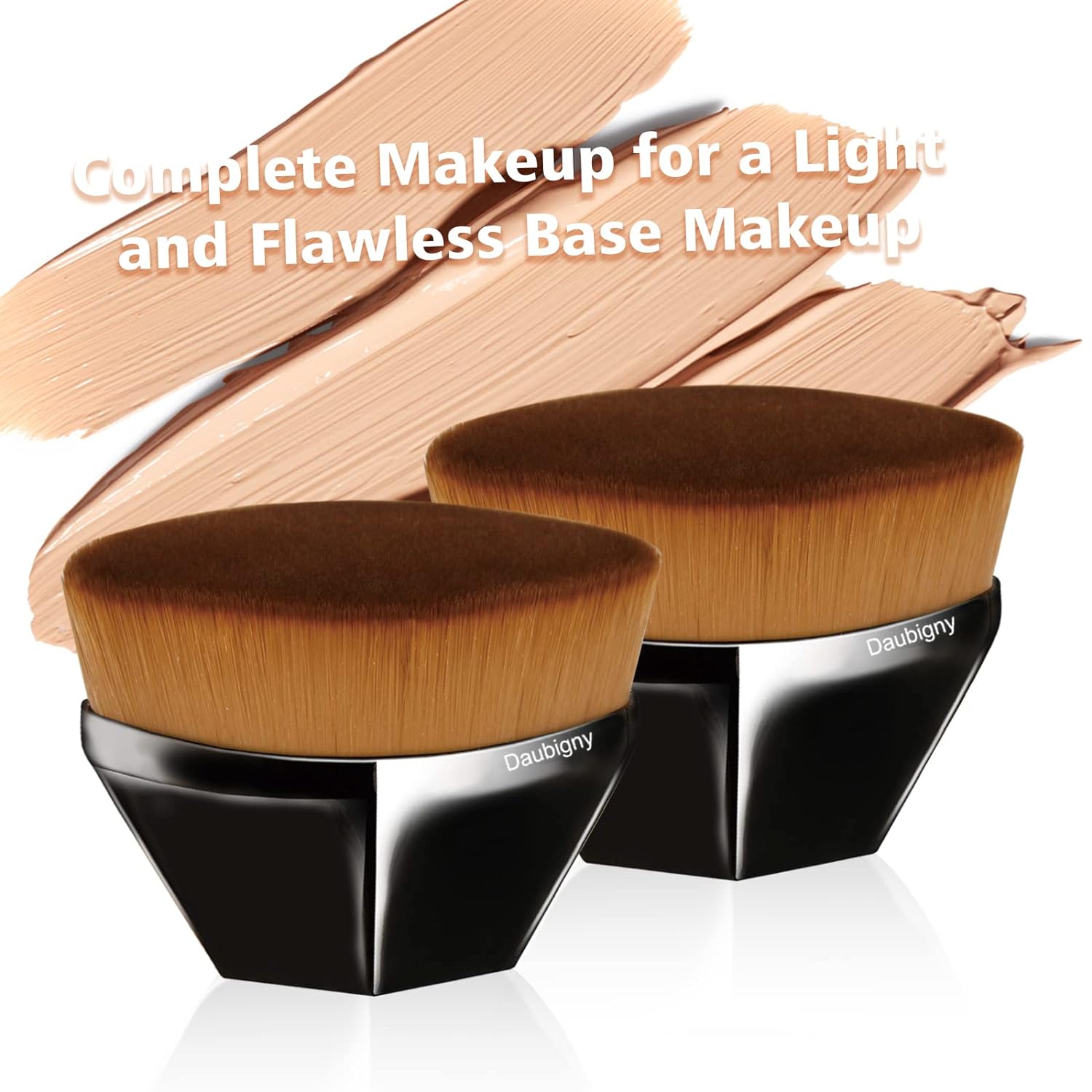 Foundation Makeup Brush Flat Top Kabuki Hexagon Face Blush Liquid Powder Foundation Brush for Blending Liquid, Cream or Flawless Powder Cosmetics with Bonus Protective Case (Black) - Image 6