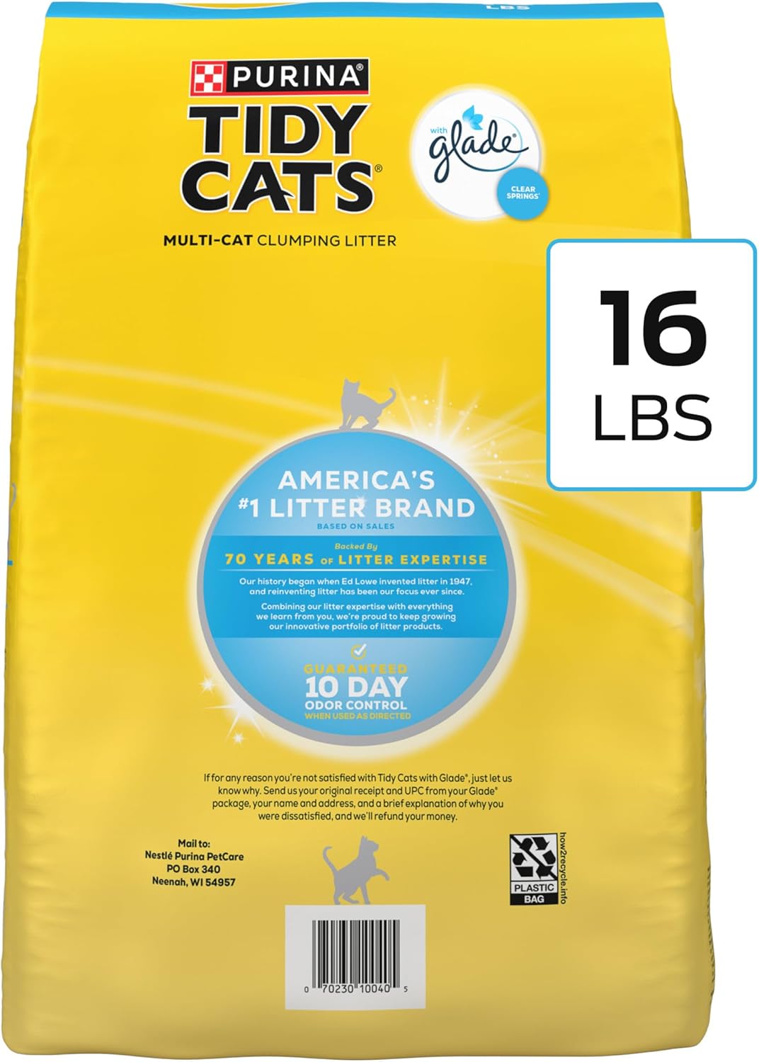 Purina Tidy Cats Clumping Multi Cat Litter, Glade Clear Springs - 16 lb. Bag - Image 8