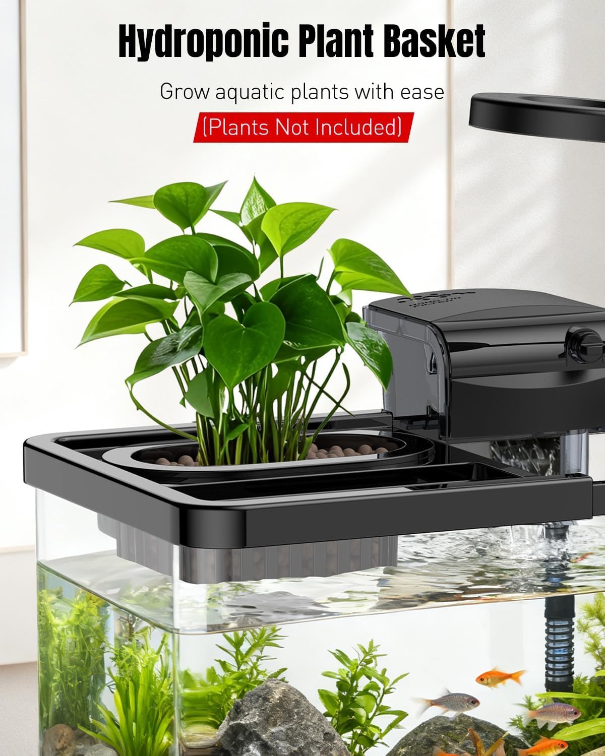 Pawfly 2 Gallon Fish Tank, Small Aquarium Kit, Betta Fish Tank Starter Kit with 6 W LED Light, 65 GPH Filter, Siphon Vacuum Water Changer & Basket, Aquarium for Betta, Shrim, or Small Fishes - Image 5