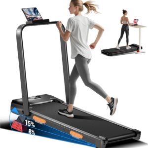 3-in-1 Walking Pad with 15% Incline 2.5HP Foldable Walking Pad Treadmill Under Desk 0.6-6.2MPH Compact Small Treadmills for Home 300LBS with Romote Control