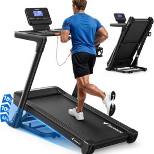 MERACH Treadmill with 15/18% Auto Incline, 55″/47″x18″/19″ Wide Belt Treadmills, 0.5-8.7MPH/10MPH 3.5HP Brushless Incline Treadmill for Home, 350LBS Foldable Treadmills with Screen & APP & Heart Rate