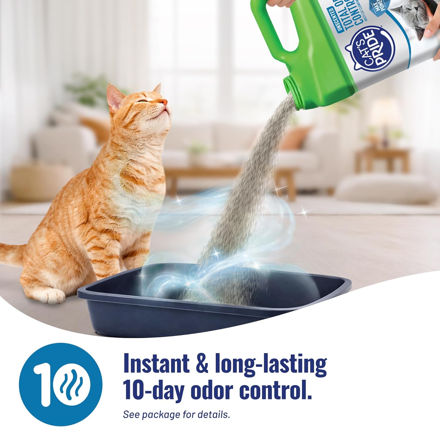 Cat's Pride Max Power: Total Odor Control - Up to 10 Days of Powerful Odor Control - Strong Clumping - Hypoallergenic - 99% Dust Free - Multi-Cat Litter, Unscented, 15 Pounds - Image 5