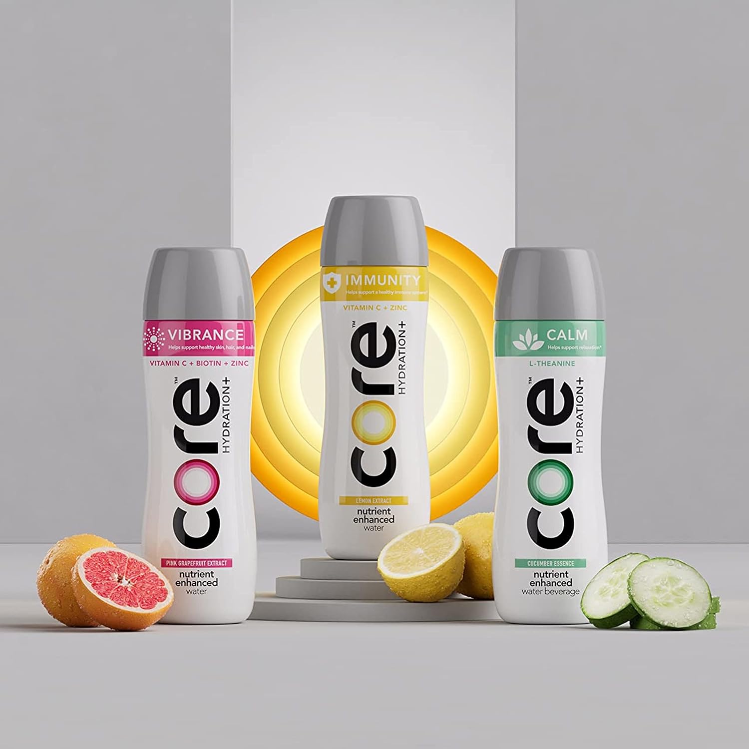 CORE Hydration+ Calm, Cucumber Essence Nutrient Enhanced Water with L-Theanine, 23.9 Fl Oz Bottle (Pack of 12) - Image 4