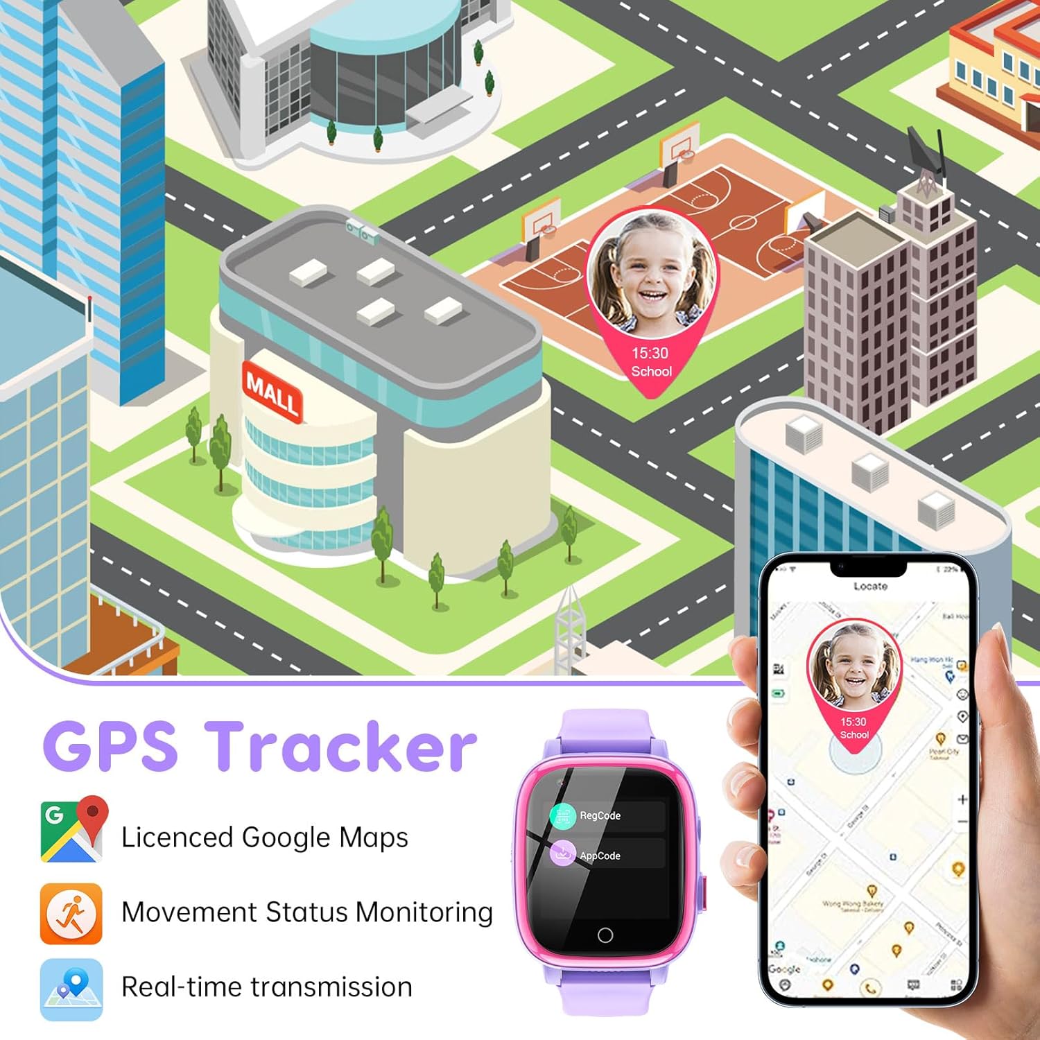 cjc 4G Smart Watch for Kids with GPS Tracker, Globally Applicable, Texting and Calling, Kids Watch for Ages 4-12 - Includes Video Call, Chat, SOS Alerts, App - Fun & Educational Birthday Gift Idea - Image 2