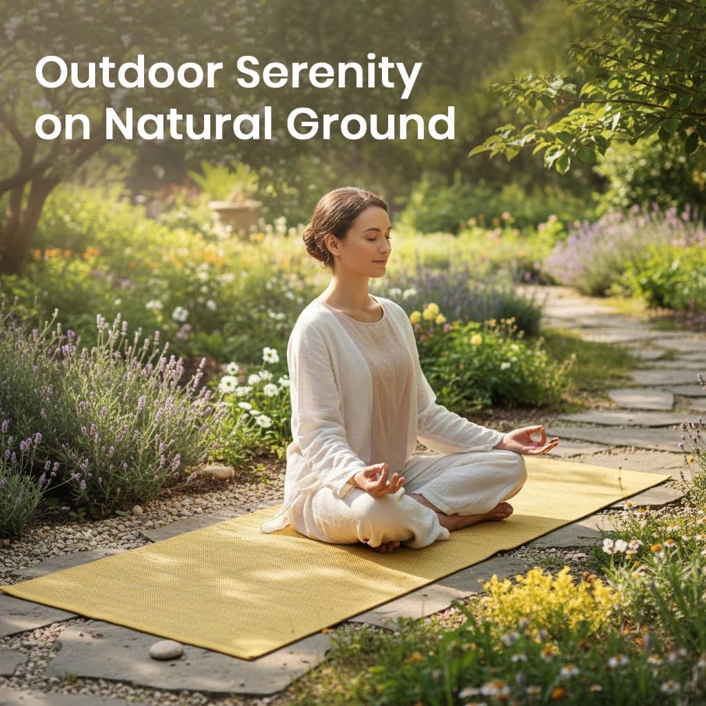 LFH Home Handmade Cotton Yoga Mat Cotton Rug picnic mat For Exercise, Workout, Fitness - Perfect Heavy Quality Eco Friendly Natural Cotton Woven Reversible Yoga Mats for Men & Women - 72x26 Inch. - Image 5
