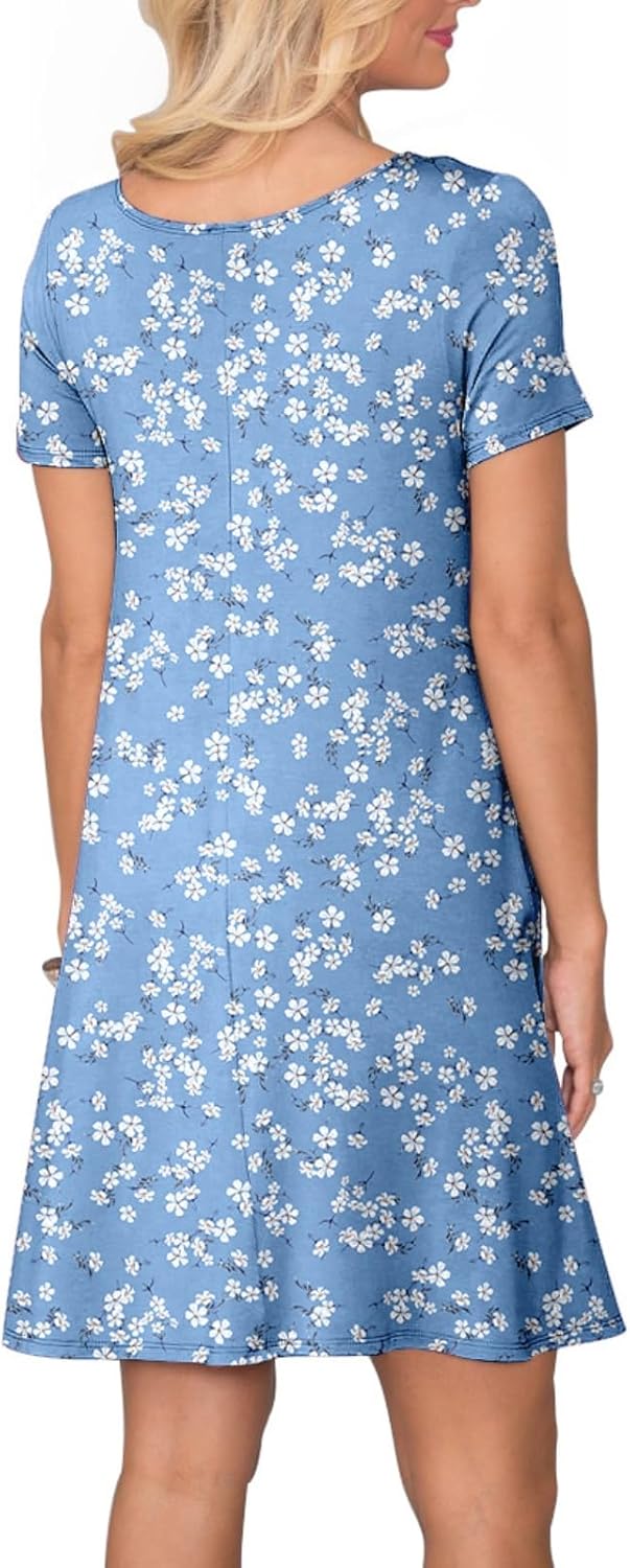 lionstill Women's Casual T Shirt Dress Summer Short Sleeve Swing Dresses with Pockets - Image 4