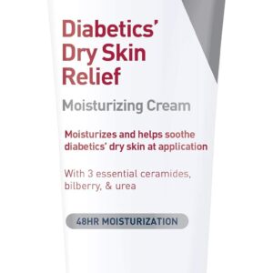 CeraVe Moisturizing Cream for Diabetics’ Dry Skin, Urea Cream with Bilberry for Face and Body, Fragrance Free & Paraben Free, 8 Ounce