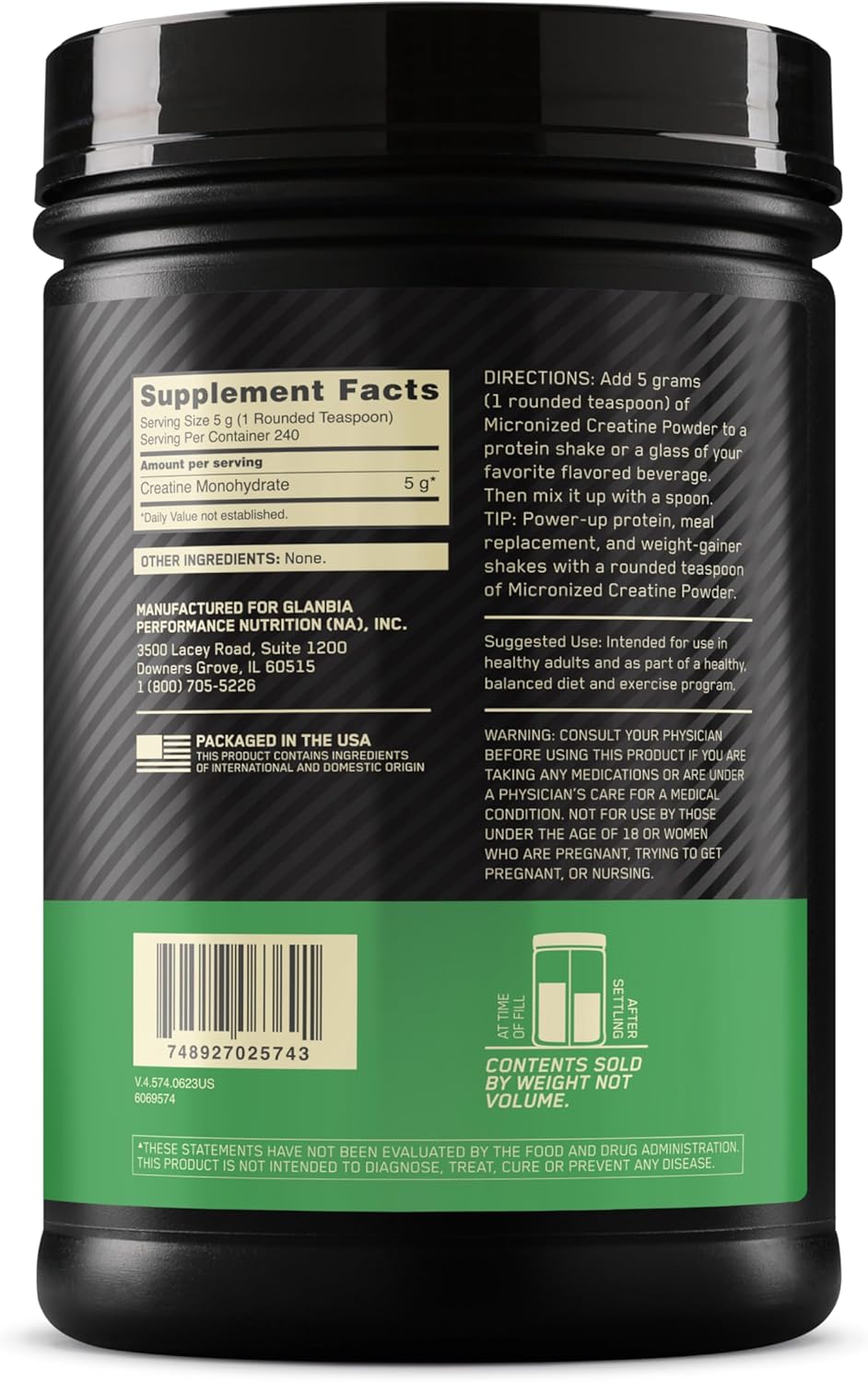 Optimum Nutrition Micronized Creatine Monohydrate Powder, Unflavored, 240 Servings, 1200 Grams (Packaging May Vary) - Image 10