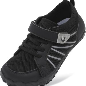 LeIsfIt Kids Shoes Girls Boys Wide Barefoot Shoes Big Kids Breathable Anti-Slip Hiking Sneakers for Walking Climbing Training Outdoor Activities
