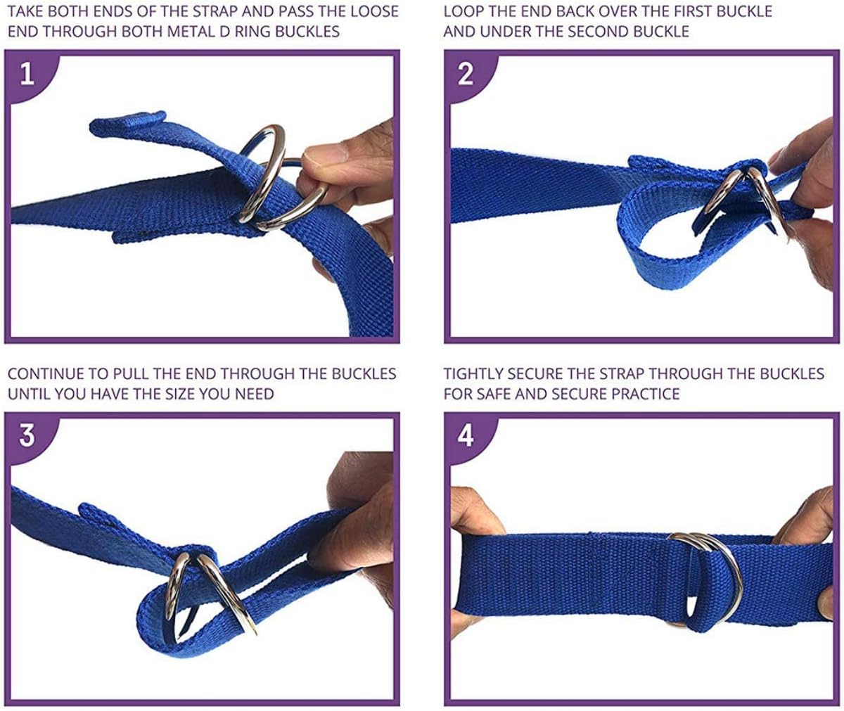 5-Pack Yoga Exercise Adjustable Straps 8Ft OR 10Ft with Durable D-Ring for Pilates & Gym Workouts Yoga Fitness | Hold Poses, Stretch, Improve Flexibility & Maintain Balance - Image 6