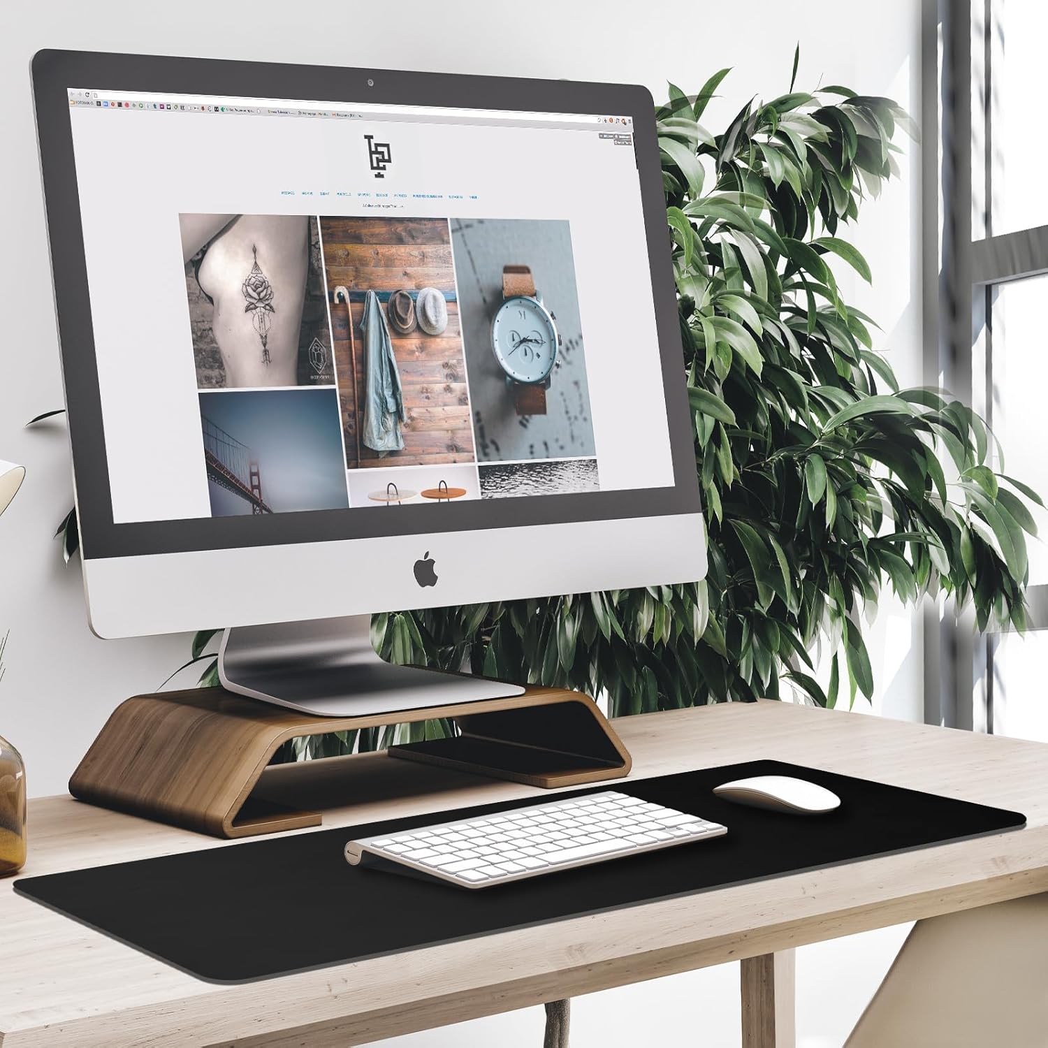 Large Mouse Pad, Desk Mat Office Desk Pad Gaming Mouse Pad with Stitched Edges, 31.5" x 15.7" Mousepad with Non-Slip Waterproof Rubber Base for PC Laptop Desk Home Office Accessories, Black - Image 6