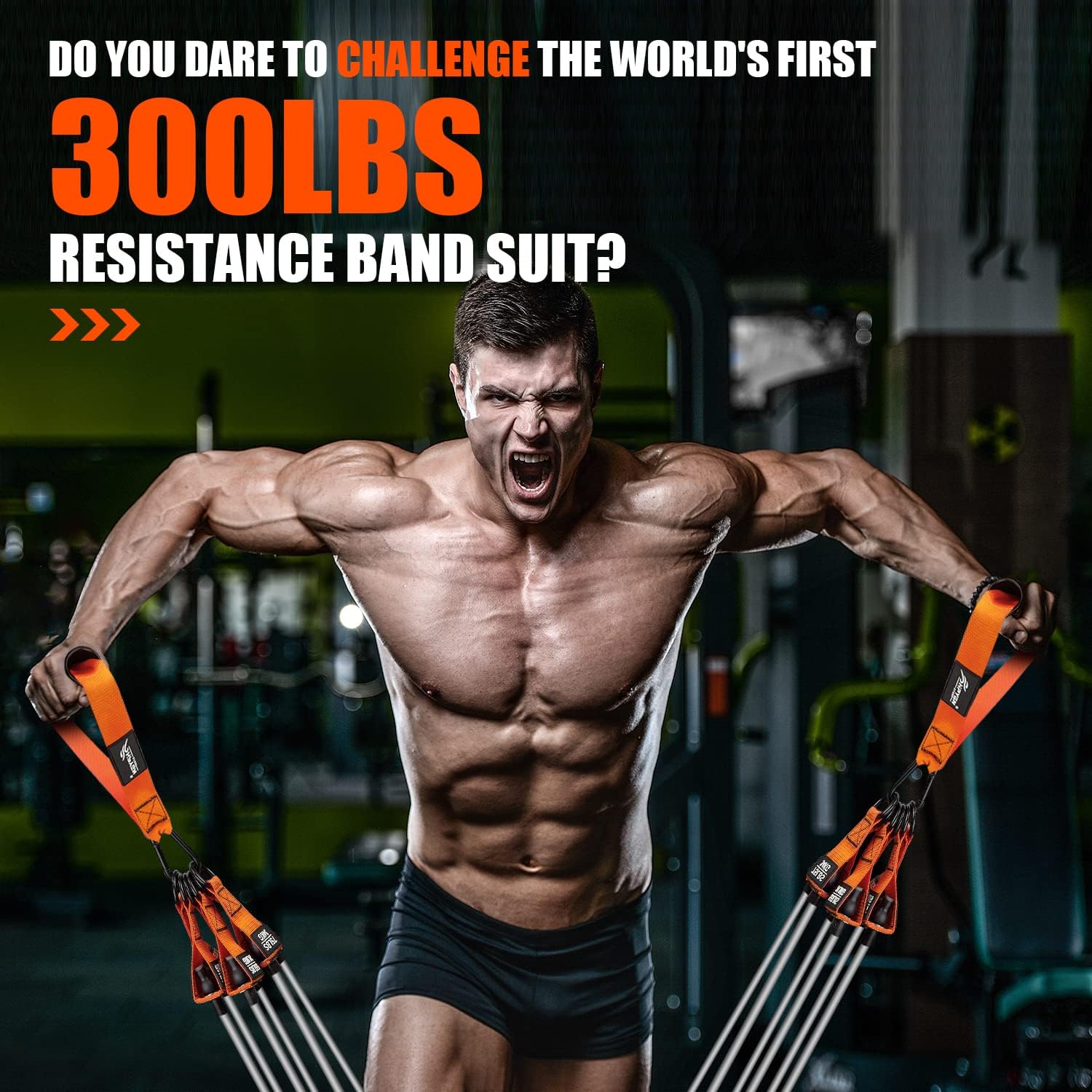 HPYGN Heavy Resistance Bands, 300LBS Exercise Bands for Working Out, Fitness Bands with Handles, Workout Bands for Men, Weight Bands Set for Muscle Training, Strength, Slim, Yoga, Home Gym Equipment - Image 2