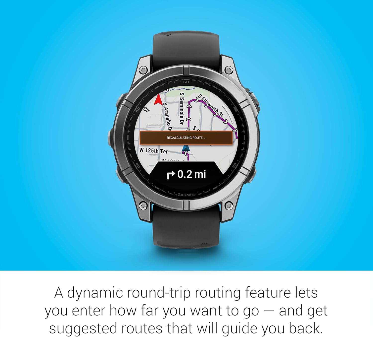 Garmin fēnix® E – 47 mm, AMOLED, Premium Multisport GPS Smartwatch, Long-Lasting Battery Life, Stainless Steel with Black Band - Image 5
