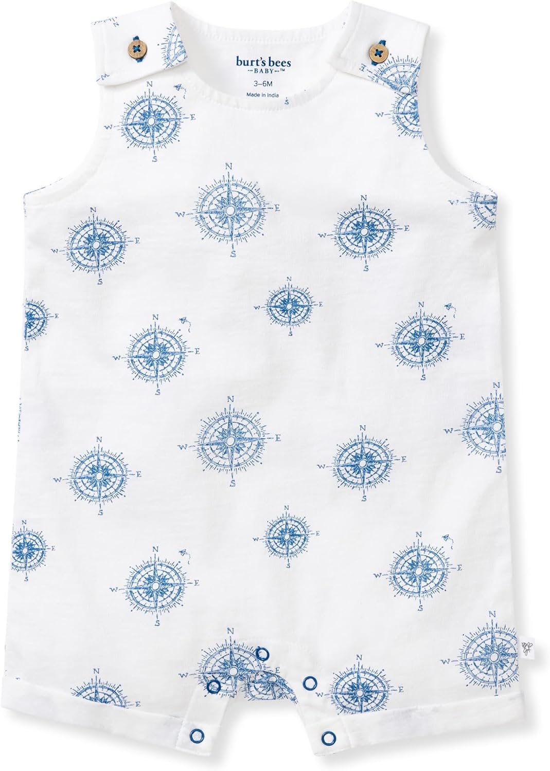Burt's Bees Baby Baby Boys' Sleeveless Romper, 100% Organic Cotton, One-piece Outfit Boy Clothes