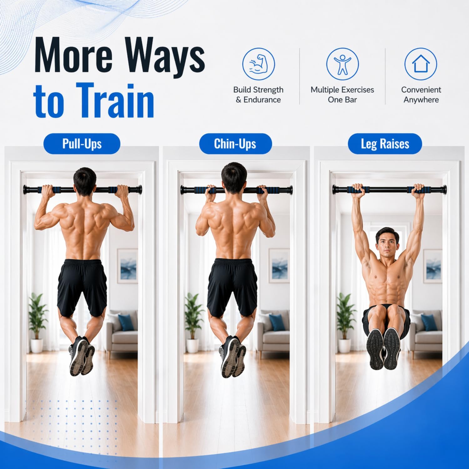 Pull Up Bar for Doorway, Adjustable Door Frame Pull Up Bar with 330 lbs Capacity, No Screw Chin Up Bar for Home Gym Strength Training, Fits 25"–39" Door Frames and Walls - Image 7