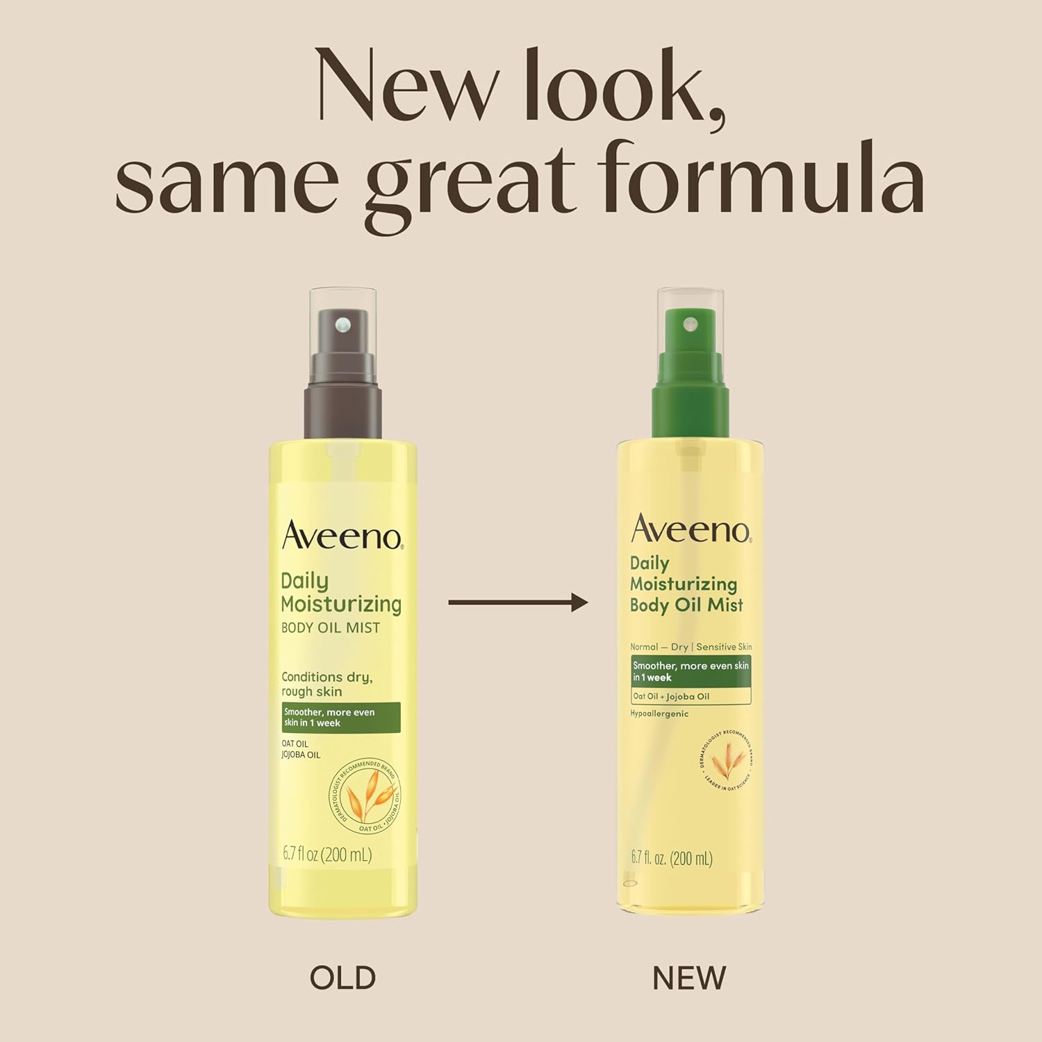 Aveeno Daily Moisturizing Body Oil Mist with Oat Oil and Jojoba Oil for Rough, Dry, Sensitive Skin, Nourishing Body Spray for Smoother, More Even Skin, Paraben- & Silicone-Free, 6.7 fl. oz - Image 2