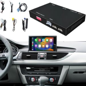 Wireless CarPlay & Android Auto Retrofit Upgrade Kit – Compatible with Audi A6 C7 (2016-2018) MIB（ MHIG / MHI2 Version with Vertical Screen- Supports Backup Camera, Navigation, USB Stick Playback