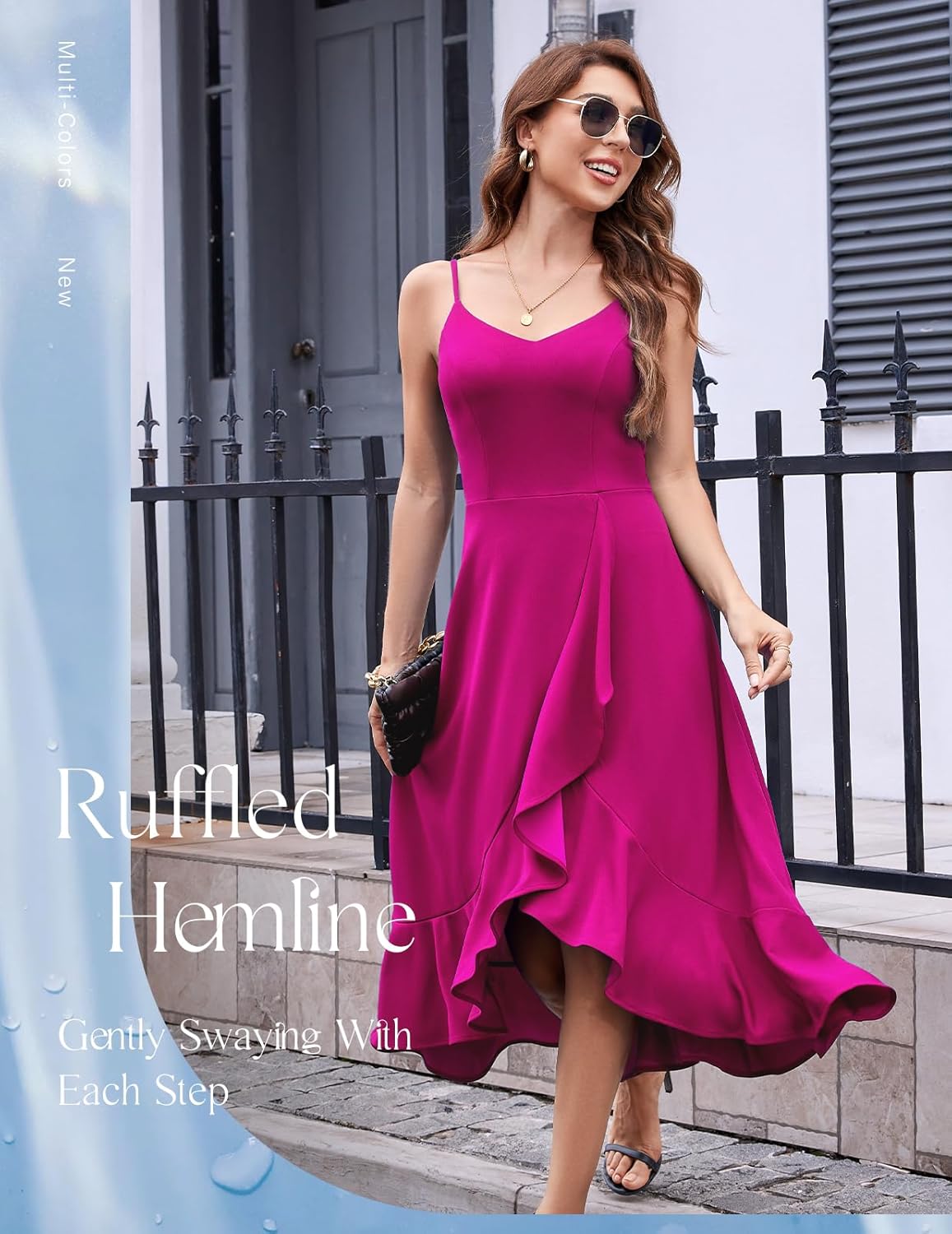 DRESSTELLS Women's Cocktail Dresses, Formal Wedding Guest Graduation Party High Low Dress - Image 3