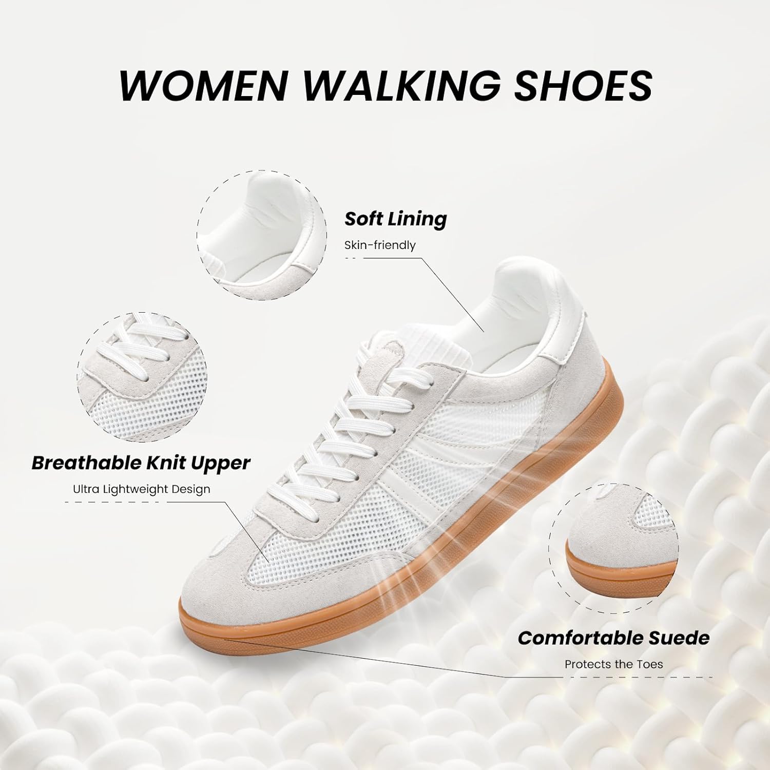 Rosella Carlie Womens Sneakers - Women's Fashion Sneakers with Removable Insole - Stylish and Lightweight Spring Shoes for Women Casual Non-Slip Lace-Up Walking Footwear - Image 2