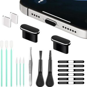 Mobile Phone Speaker Metal Dust Mesh for iPhone 17, TypeC Charging Port Dust Plug, USB C Cleaning Brush Cleaning Tool Set for iPhone 1615 Series