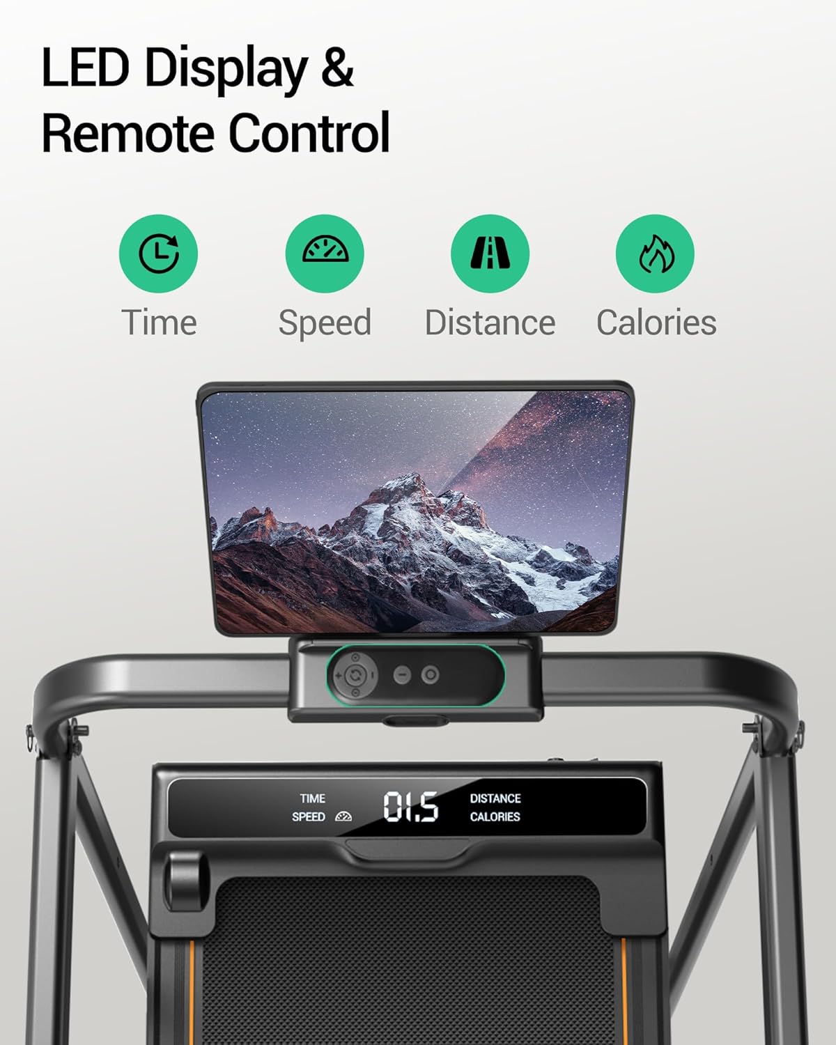 4-in-1 Walking Pad Treadmill with 15% Incline, Quiet Under Desk Treadmills for Home & Office, Compact Foldable Treadmill with Handles and 2.5HP Brushless, 330 LBS Capacity - Image 3