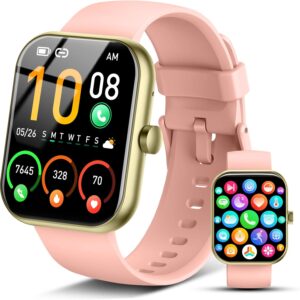 Smart Watch for Men Women, 1.96″ HD Fitness Tracker Running Watch (Answer/Make Call), IP68 Waterproof,Pedometer, Sleep/Step/Activity/Heart Rate Monitor,110+ Sport Mode Smartwatch for iOS Android,Pink