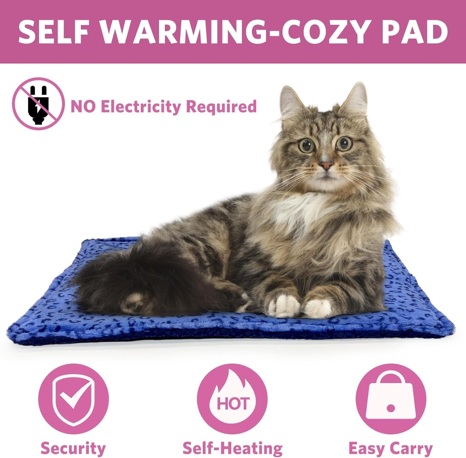 MARUNDA Self Warming Cat Bed, Super Soft Cat Dog Pet Bed, Super Soft Cat Dog Pet BedThick Fabric, Double-Sided Usable Washable, Non Electric. - Image 2