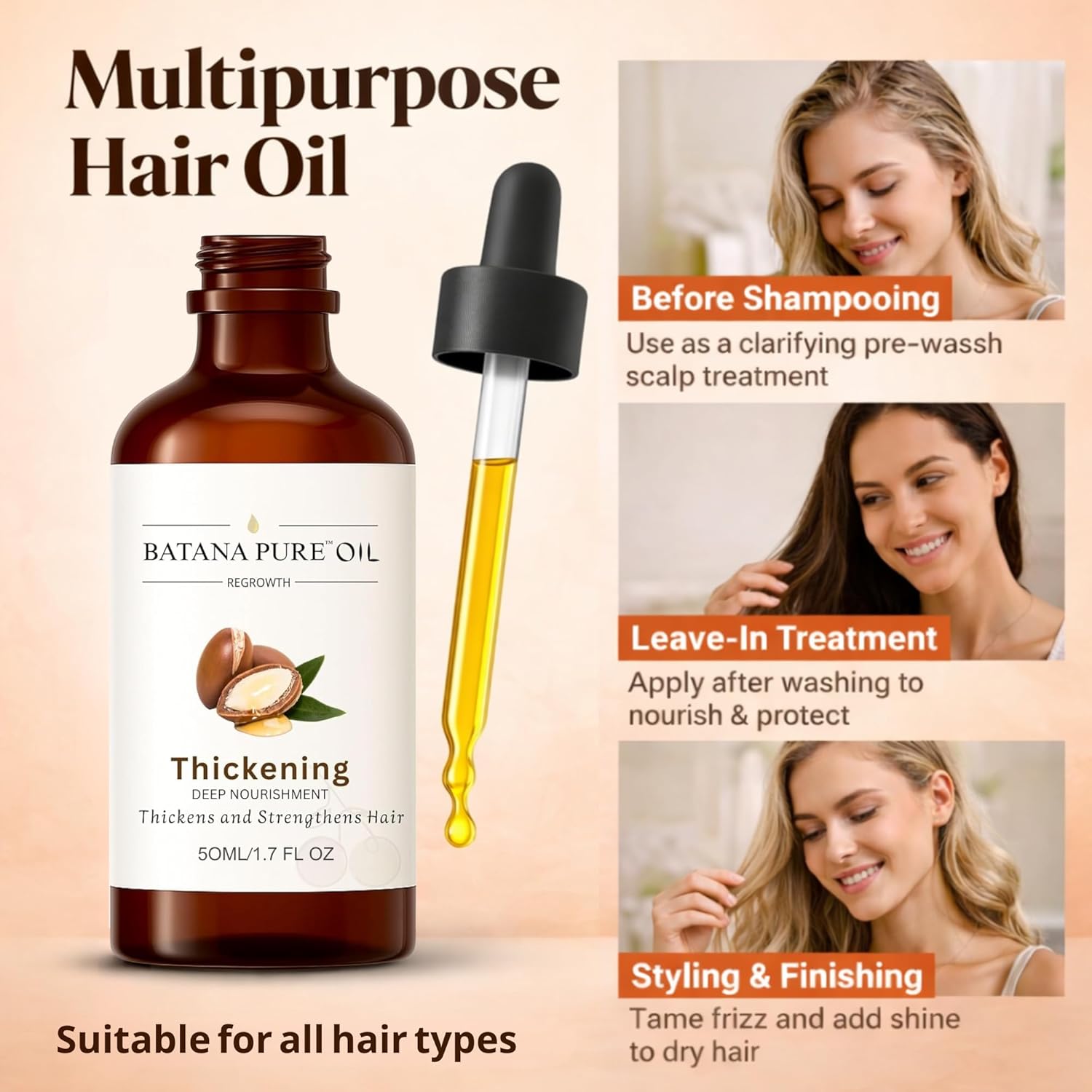 Batana Oil for Hair Growth – 100% Pure & Organic from Honduras – Cold-Pressed Treatment for Scalp & Hair – Strengthens, Thickens & Restores Natural Hair – 60ml/2 FL.OZ - Image 5
