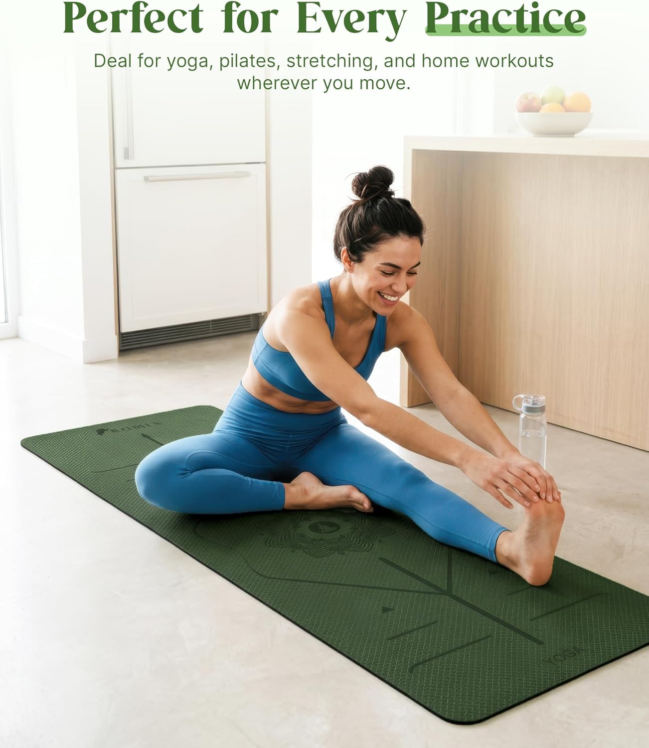 ROMIX Pro Yoga Mat Thick 6mm (1/4 inch), 72"L x 24"W Non-Slip Workout Mat with Alignment Lines, Large Yoga Mats for Women Men With Carry Bag, Exercise Mats for Home Workout Training Equipment - Image 7