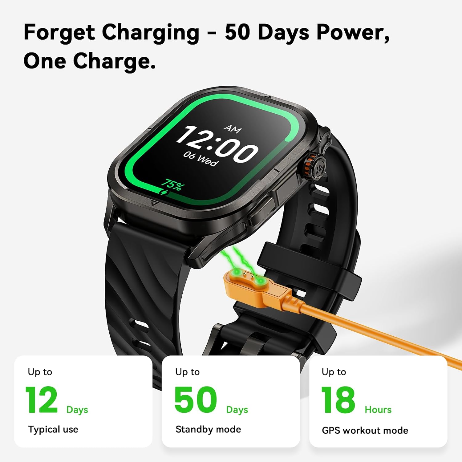 KOSPET Magic P10 Smart Watch with GPS & Compass, Stainless Steel Body, 50-Day Battery, 1.96" AMOLED, 5ATM Waterproof, Compatible for Android & iOS - Image 6