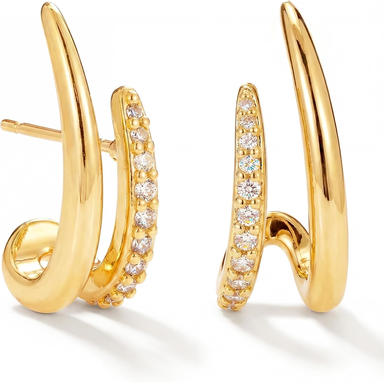 MUMREUES Gold Earrings for Women Trendy 14K Gold Plated Stud Earrings Dainty Minimalist Simple Hypoallergenic Earrings Jewelry Gift for Her - Image 7