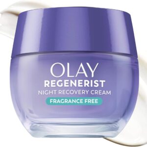 Olay Night Cream for Face, Anti-Aging Face Moisturizer for Women – Fragrance-Free Skin Care, Anti-Wrinkle, Exfoliate, Smooths Texture – Triple Collagen Cream, Niacinamide, Pro-Vitamin B5, 1.7Oz