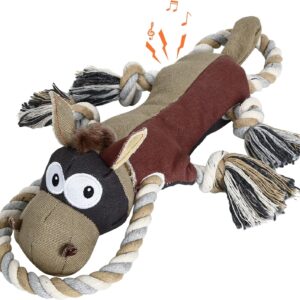 IOKHEIRA Dog Toys for Aggressive Chewers,Tough Indestructible Dog Toys,Squeaky Toys for Large Dogs,Durable Dog Chew Toys (Auburn)