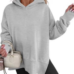 ANRABESS Womens Oversized Hoodies Long Sleeve Fleece Side Slit Hooded Sweatshirts Pullover 2026 Fall Outfits Y2K Clothes