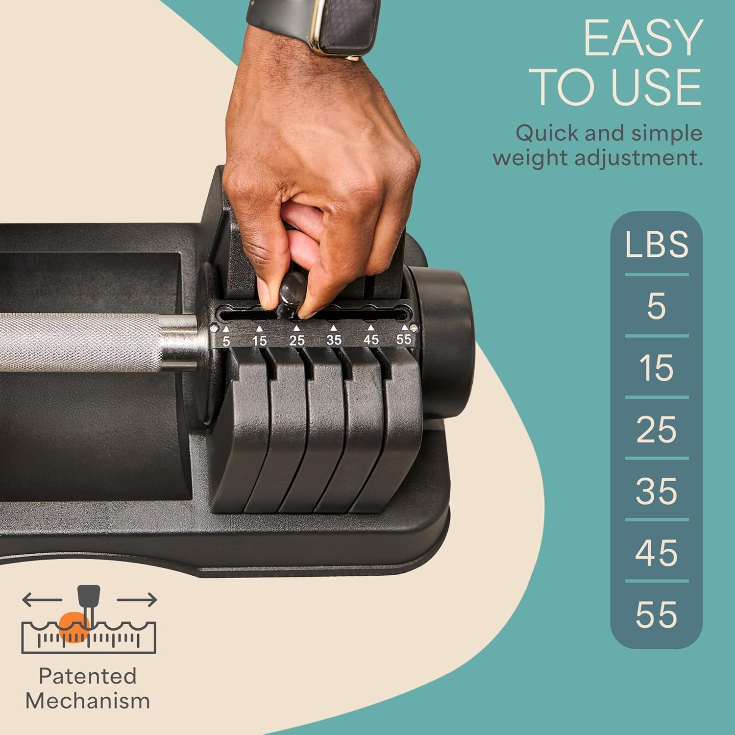 Lifepro Adjustable Dumbbells Set – Quick Adjustment, Anti Slip Handle – Space Saving & Strength Training Weights for Home Gym Exercise & Fitness - Image 3