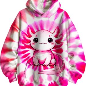 Kids Tie Dye Hoodie Sweatshirt Hooded Kangaroo Pocket Pullover Hoodies for Boys Girls
