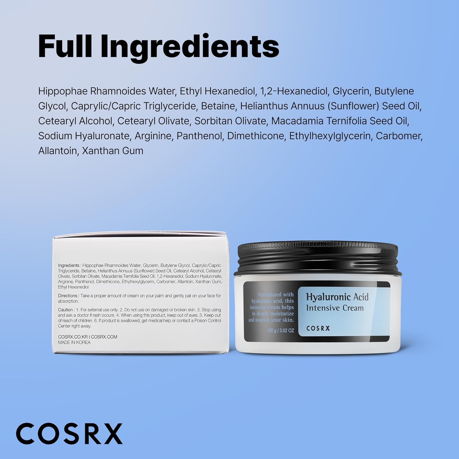 COSRX Hyaluronic Acid Moisturizing Cream, Lightweight, Non-Greasy, Long-lasting Hydration for Glass Skin, Daily Moisturizer for Sensitive Skin, Moisture Barrier Repair, Korean Skin Care, 3.52 oz - Image 7
