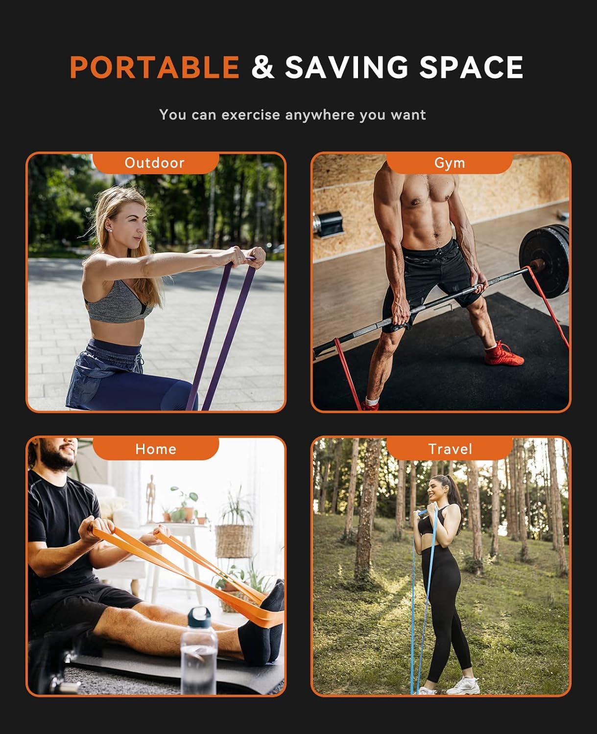 SUNPOW Pull Up Assistance Bands, Set of 5 Heavy Duty Resistance Bands for Men & Women, Natural Latex Exercise Bands for Pull-Up Progression, Home Workout, Strength Training, Mobility & Stretching - Image 3