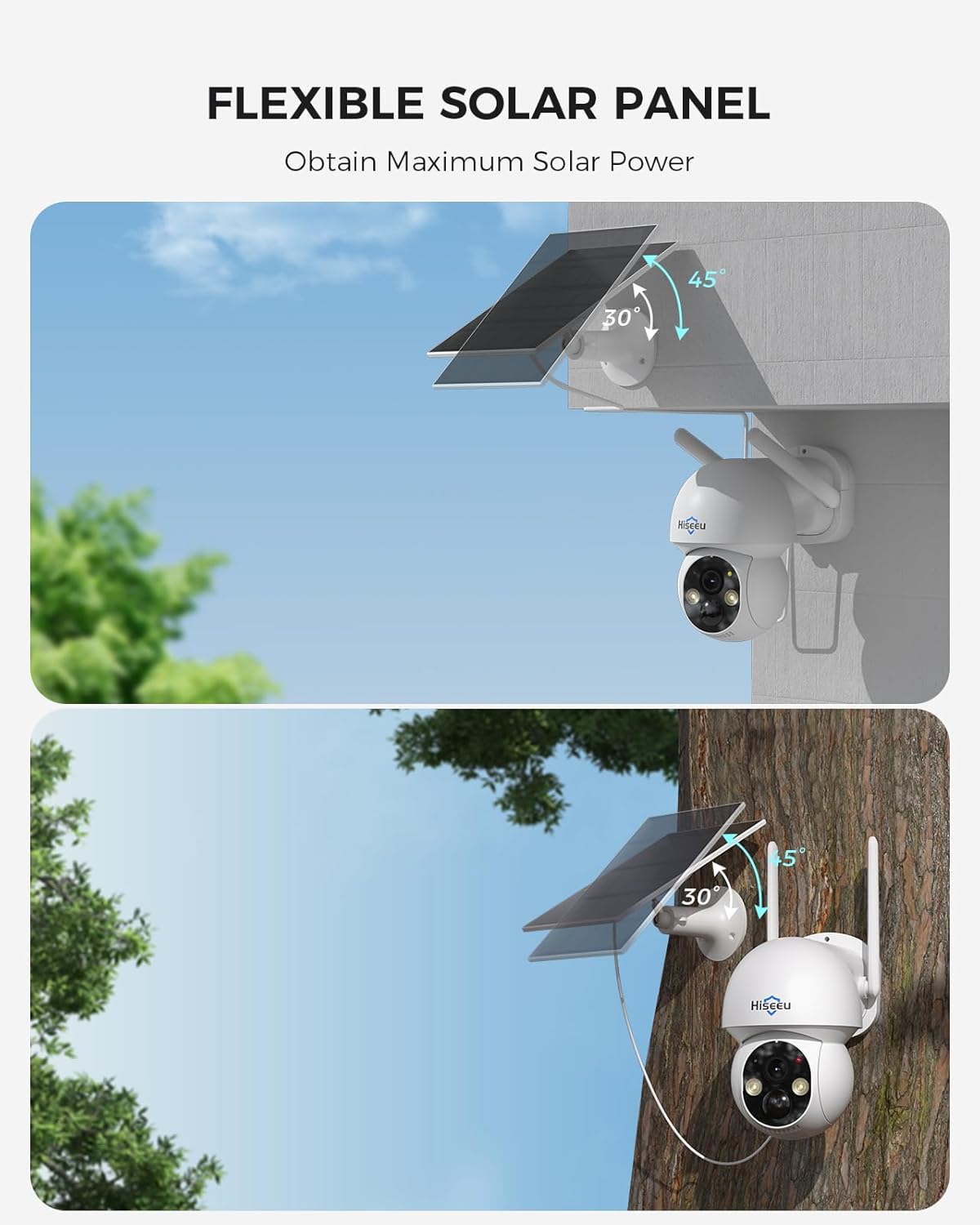 Hiseeu Solar Security Camera Outdoor,4MP Cameras,Wireless Home Security Cameras System,Color Night Vision,Solar-Powered, 2.4G/5G WiFi, 360° Pan & Tilt,500GB HDD,No Subscription - Image 8
