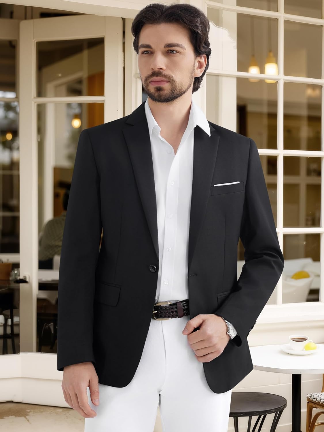 MAGE MALE Men's One Button Blazer Casual Solid Color Suit Jacket Slim Fit Lightweight Sport Coats Blazers - Image 3