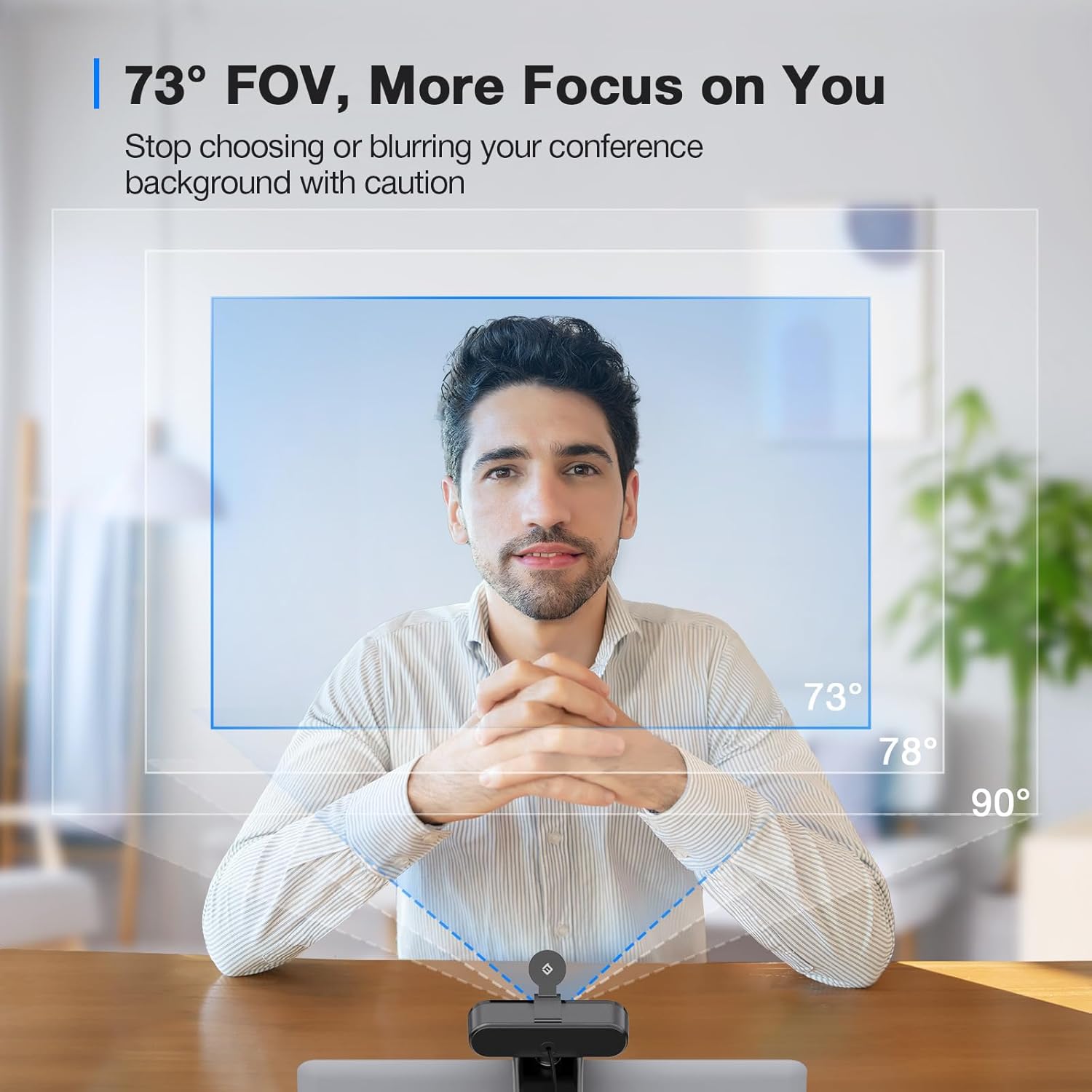 EMEET C960 4K Webcam for PC, 4K UHD CMOS Sensor, PDAF Auto Focus, Dual Omnidirectional Mics, Auto Light Correction, 73° FOV, Plug&Play Webcam w/Privacy Cover, Works w/Zoom/Teams/Skype/Google Meet - Image 7